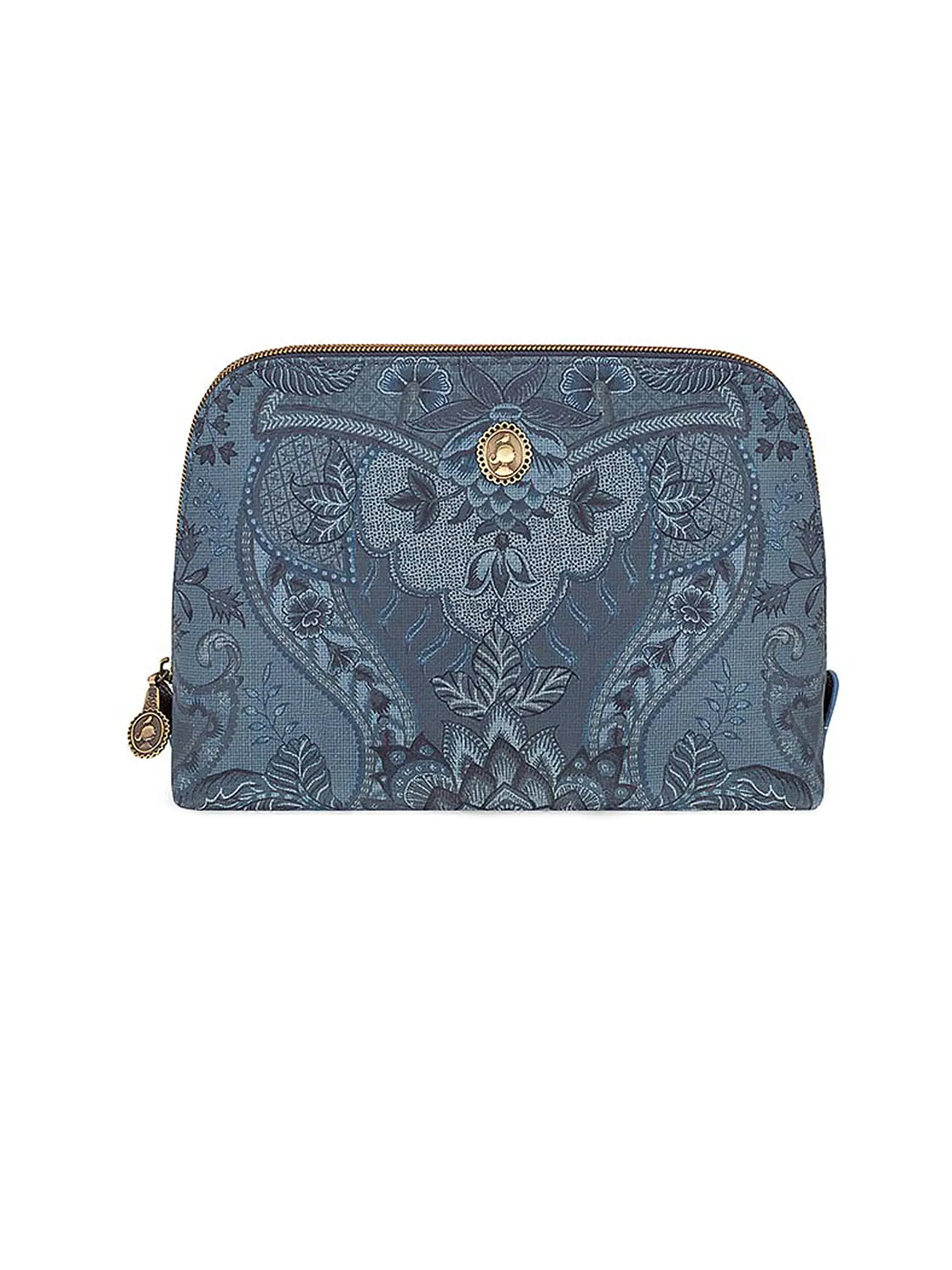 PIP STUDIO | Kosmetiktasche Triangle KYOTO FESTIVAL 17x16,5x8cm  dark pink | blau